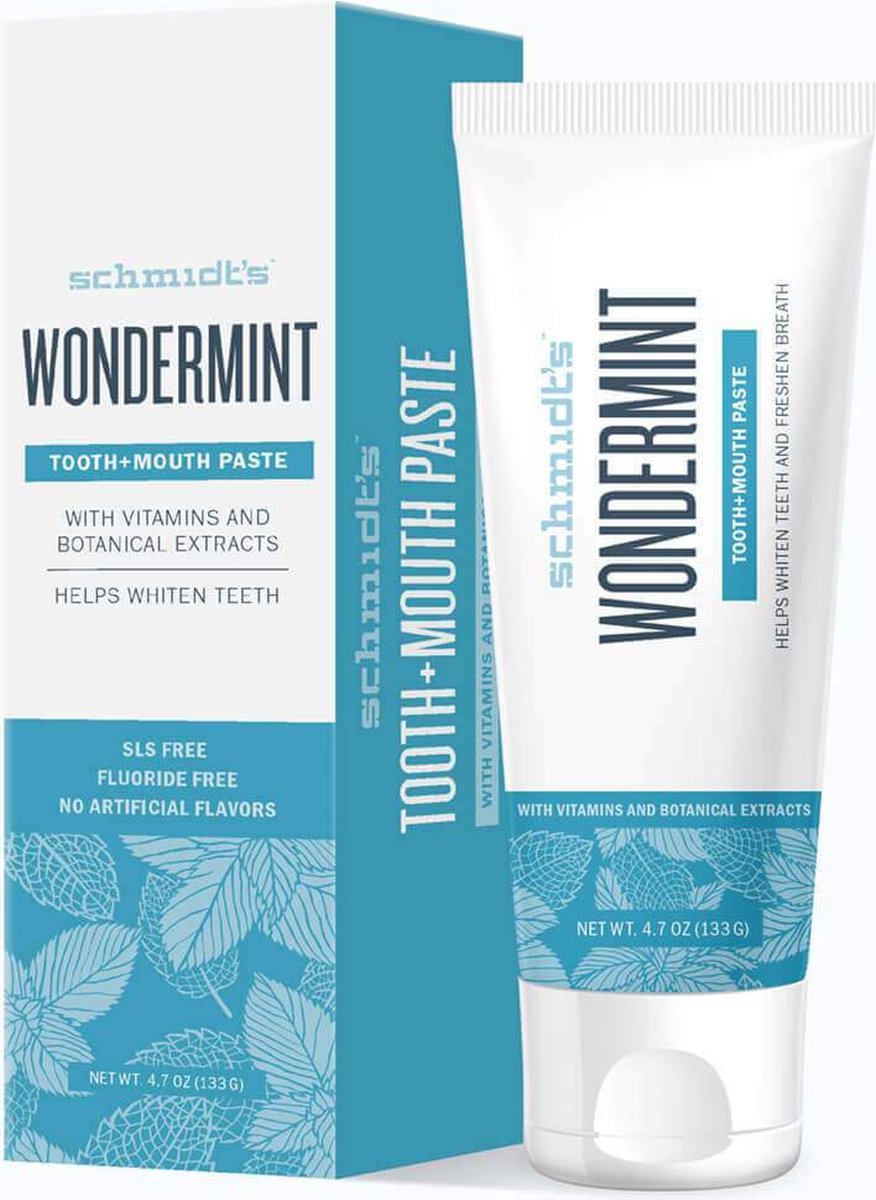 Schmidt's Wondermint Naturally Flavoured Tooth + - Tandpasta - 133 g