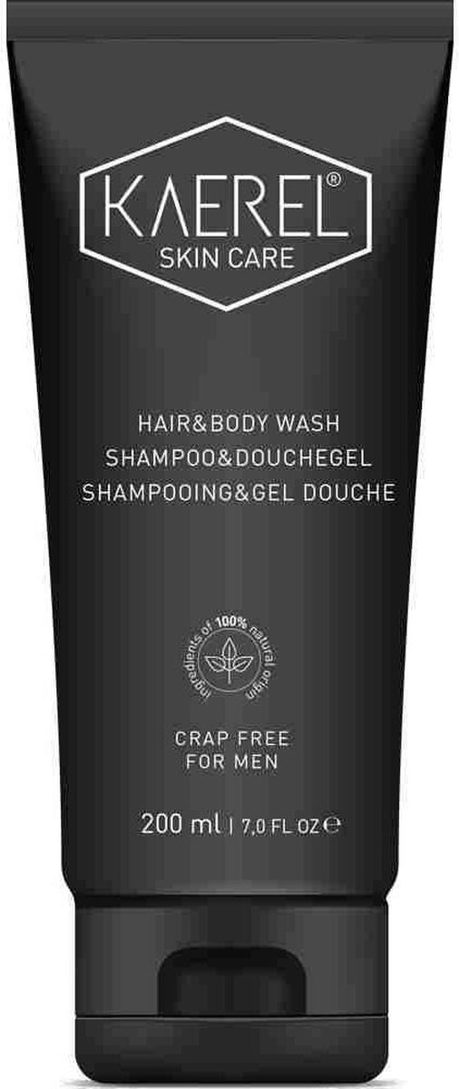 Kaerel Shampoo & Douchegel - 200 ml - natuurlijke huidverzorging voor de man