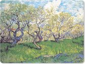 Muismat Vincent van Gogh 2 - Boomgaard met bloeiende pruimenbomen - Schilderij van Vincent van Gogh muismat rubber - 23x19 cm - Muismat met foto