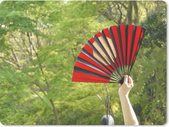 Vader fage maagpijn Begroeten Muismat Japanse waaiers - Waaier wordt in de lucht gehouden muismat rubber  - 23x19 cm... | bol.com