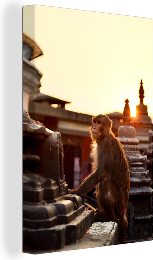 The Monkey Temple Nepal Canvas 40x60 cm - Tirage photo sur toile (Décoration murale salon / chambre)