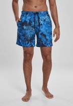 Urban Classics Zwemshorts -S- Flower Blauw