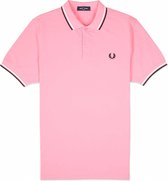 Fred Perry - Heren Polo SS Twin Tipped Pink Fizz - Roze - Maat M
