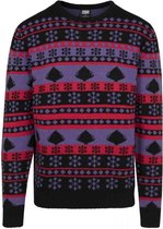 Urban Classics Kersttrui -3XL- Snowflake Christmas Tree Paars/Rood