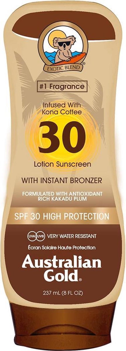 Australian Gold SPF 30 Zonnebrand Lotion met Bronzer - 237 ml