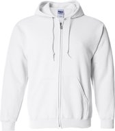 Gildan Zware Blend Unisex Adult Full Zip Hooded Sweatshirt Top (Wit)