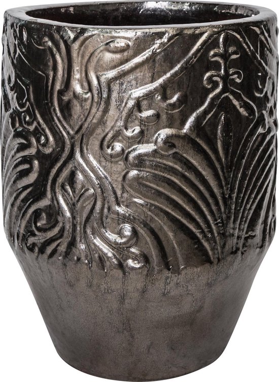 tolerantie Voorkeursbehandeling Fruit groente PTMD Lotta pot keramiek geglazuurd brons rond antiek design maat in cm: 61  x 61 x 80 -... | bol.com