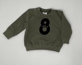 Sweater cijfer met naam - Zwart, 62