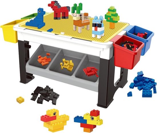knecht Sociaal noodzaak Decopatent® - Speeltafel met bouwplaat (geschikt voor Lego® blokken) en  vlakke kant.... | bol.com