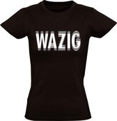 Wazig dames t-shirt | raar | vaag | design | zwart