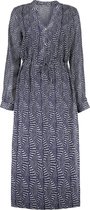 Dress Long Aop Shiny 17119 Navy/off-white Combi