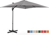 Uniprodo Zweefparasol - donkergrijs - vierkant - 250 x 250 cm - draaibaar