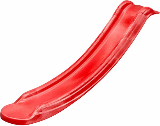 Een rode glijbaan voor speeltoestellen, 60 cm hoog.
