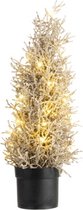 Sapin de Noël 25 lumières LED champagne pailleté 15x15xH43 cm matière synthétique 3 piles AAA