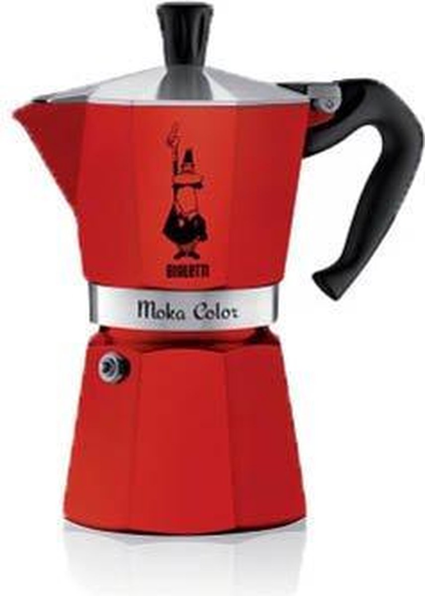 Bialetti Moka Express Colour 3 kops Espressomaker Rood