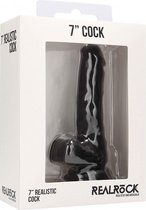 Realistic Cock - 7" - With Scrotum - Black - Realistic Dildos
