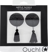 Nipple Tassels - Round - Black - Nipple Vibrators & Stickers