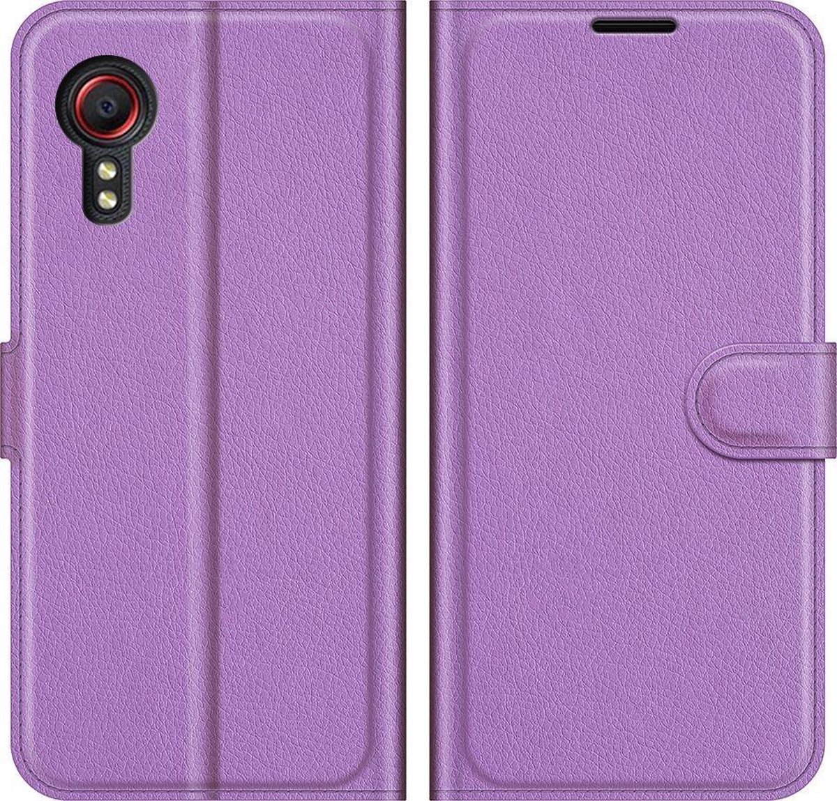 Mobigear Telefoonhoesje geschikt voor Samsung Galaxy Xcover 5 Hoesje | Mobigear Classic Bookcase Portemonnee | Pasjeshouder voor 3 Pasjes | Telefoonhoesje voor Pinpas / OV Kaart / Rijbewijs - Paars