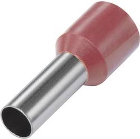 Embout simple d'extrémité de câble TRU COMPONENTS NE100-12RD 10 mm² x 12 mm partiellement isolé rouge 100 pc(s)