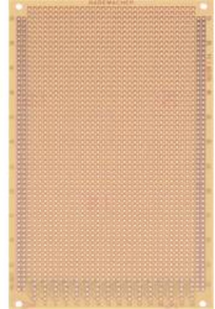 Rademacher WR-Typ 921 Experimenteer printplaat Hardpapier (l x b) 16 cm x 10 cm 35 µm Rastermaat 2.54 mm Inhoud 1 stuk(