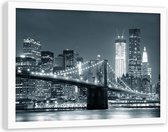 Foto in frame , Brooklyn Bridge New York , 120x80cm , Multikleur , wanddecoratie