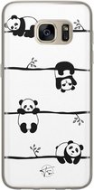 Samsung Galaxy S7 siliconen hoesje - Panda - Soft Case Telefoonhoesje - Zwart - Print