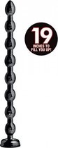 1.5" Beaded Hose -19" Long - Black - Maxi Dildos