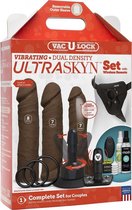 Vibrating Dual Density ULTRASKYN - Chocolate - Strap On Vibrators