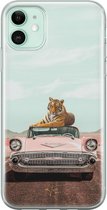 iPhone 11 hoesje - Chill tijger - Soft Case Telefoonhoesje - Print - Multi