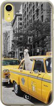 iPhone XR hoesje - Lama in taxi - Soft Case Telefoonhoesje - Print - Grijs
