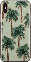 iPhone XS Max hoesje - Palmbomen - Soft Case Telefoonhoesje - Natuur - Groen