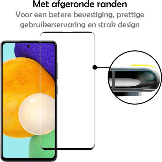 Samsung A52 Protecteur d'écran 3D Full Cover - Protecteur d'écran Samsung Galaxy A52 Protect Glas - Samsung A52 Screen Protector Glas Full Coverage - 3 pièces