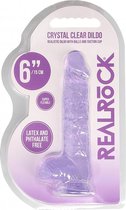 6" / 15 cm Realistic Dildo With Balls - Purple - Realistic Dildos