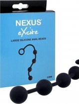 EXCITE Large Silicone Anal Beads - Black - Anal Beads