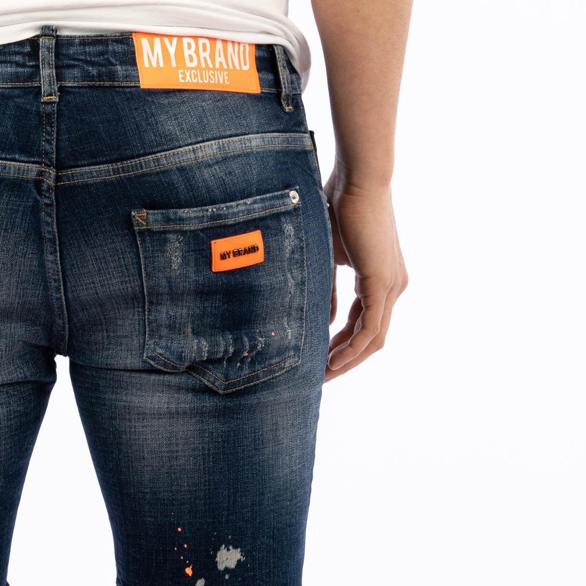 My Brand - Neon Orange Jeans Short - Blauw - Maat: 33 | bol.com