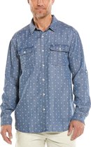 Coolibar - UV Overhemd voor heren - Carson Chambray - Indigoblauw - maat S