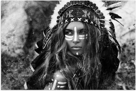 Affiche – Femme indienne (noir/blanc) - 60x40cm Photo sur papier affiche |  bol