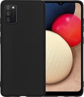 Samsung A02s Hoesje Back Cover Siliconen Case Hoes - Zwart