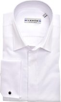 Ledub modern fit overhemd - wit - Strijkvriendelijk - Boordmaat: 45