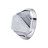 Lucardi - Heren Zegelring - Ring - Cadeau - Echt Zilver - Zilverkleurig