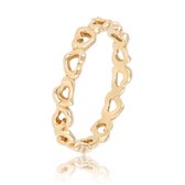 *My Bendel - Hartjes ring rosegoud - 3 -5 mm - rosegouden ring met open hartjes patroon - Met luxe cadeauverpakking