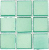 189x stuks mozaieken maken steentjes/tegels kleur turquoise met formaat 10 x 10 x 2 mm