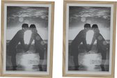 3x Stuks houten fotolijstjes 17 x 12 cm - Geschikt voor fotoformaat 15 x 10 cm - Hangend en/of staand gebruik