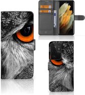 Telefoonhoesje Geschikt voor Samsung Galaxy S21 Ultra Bookcase Uil