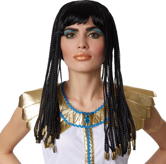 Perruque de Cléopâtre avec robe égyptienne de tresses 