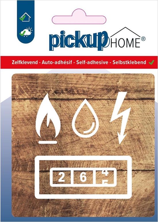 Pickup Meterkast hout - 90x90 mm Pictogram Route Acryl