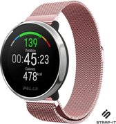 Milanees Smartwatch bandje - Geschikt voor  Polar Unite Milanese band - roze - Strap-it Horlogeband / Polsband / Armband