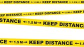 Boland Afzetlint Keep Distance 1,5 M 15 Meter Geel/zwart