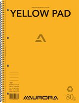 Aurora Spiraalblok A4, gerecycled geel papier, gelijnd, 5 stuks
