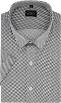 Messieurs | Chemise Homme Manches Courtes imprimé rond blanc gris 0727 Taille M 39/40